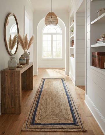 4' 3 x 9' 1 Handmade Braided Jute Runner Rug