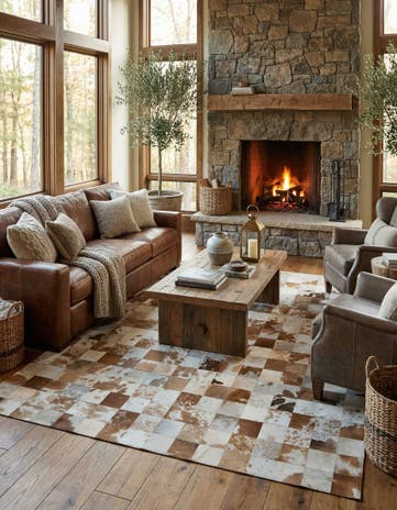 8' 1 x 9' 11 Cowhide - Patchwork Rug
