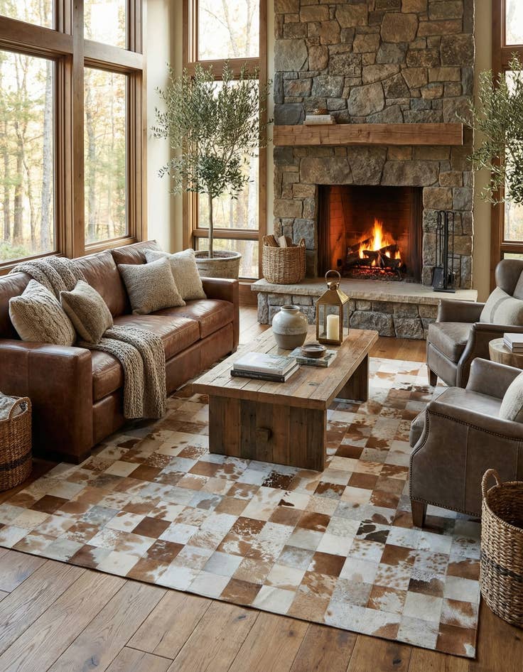 Detail image of  8' 1 x 9' 11 Cowhide - Patchwork Rug