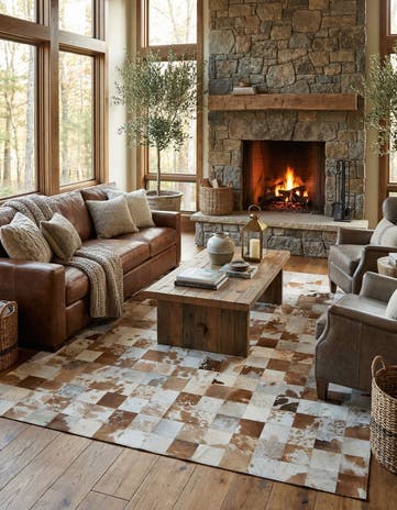 8' 1 x 9' 11 Cowhide - Patchwork Rug