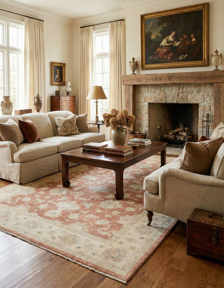 Detail image of  6' 2 x 8' 2  Hand Knotted Peshawar Ziegler Rug