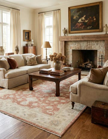 6' 2 x 8' 2 Hand Knotted Peshawar Ziegler Rug