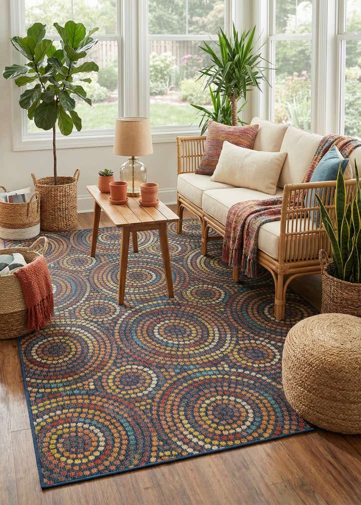 6' 1 x 9' Easy-Clean Baja Indoor / Outdoor Rug