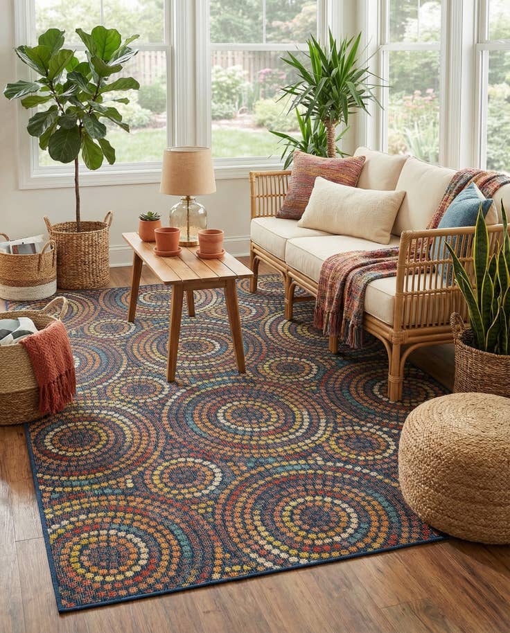 Detail image of 6' 1 x 9' Easy-Clean Baja Indoor / Outdoor Rug