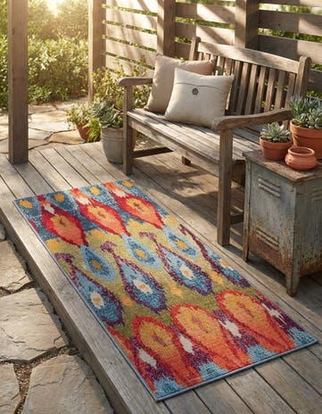 2' x 4' Easy-Clean Modern Indoor / Outdoor Runner Rug