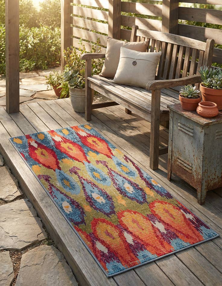 Detail image of 2' x 4'  Washable Modern Indoor / Outdoor Runner Rug