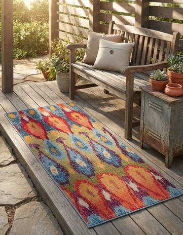 2' x 4' Easy-Clean Modern Indoor / Outdoor Runner Rug