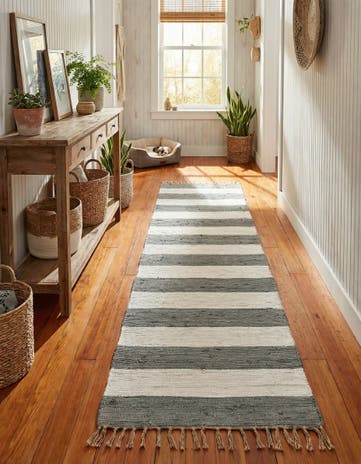 2' 6 x 16' 5 Hand Woven Chindi Rag Runner Rug