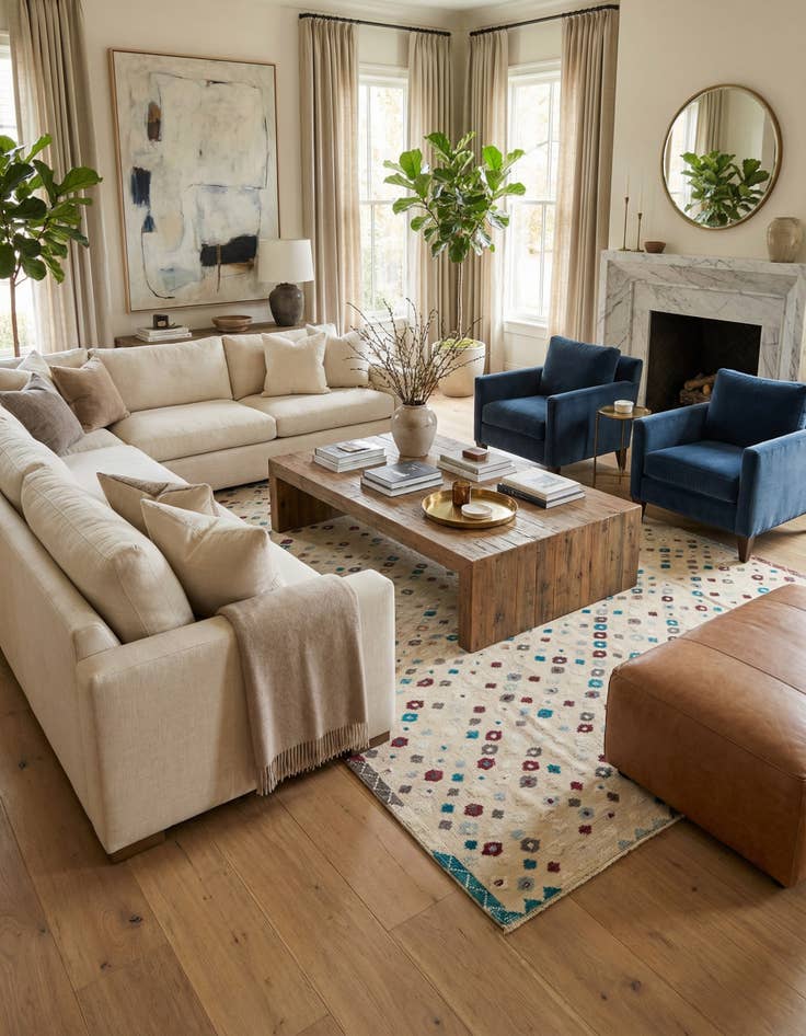 Detail image of 10' x 14' 5  Hand Knotted Darya Wool Rug