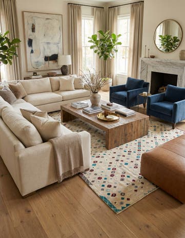 10' x 14' 5 Hand Knotted Darya Wool Rug