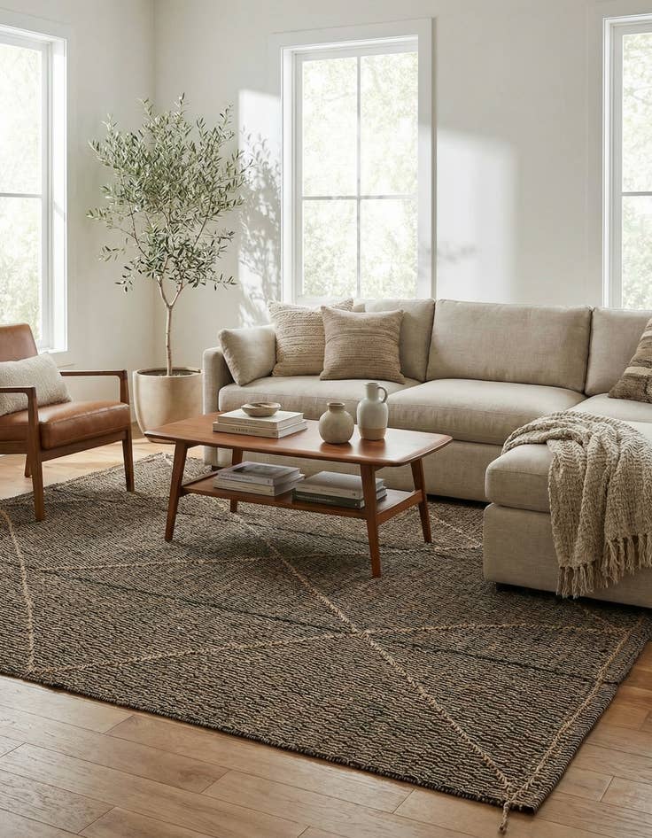 Detail image of 7' 9 x 9' 7  Hand Knotted Moroccan Wool Rug