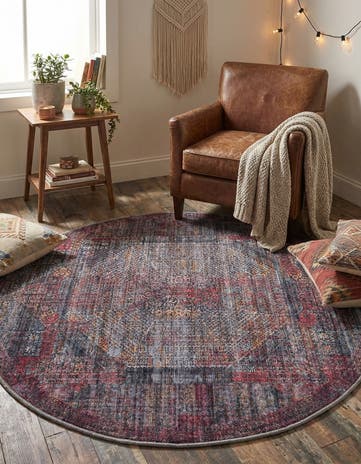 5' 3 x 5' 3 Washable Mangata Round Rug