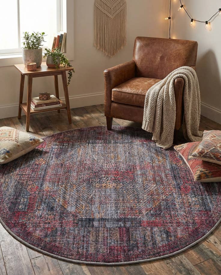 Detail image of 5' 3 x 5' 3 Washable Mangata Round Rug