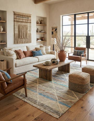 8' 1 x 10' 2 Hand Knotted Moroccan Wool Rug