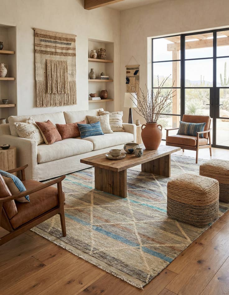 Detail image of 8' 1 x 10' 2  Hand Knotted Moroccan Wool Rug