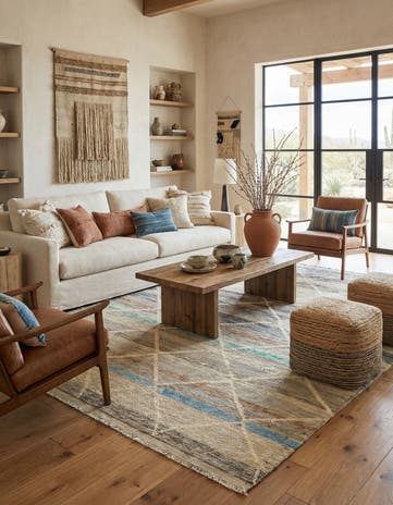 8' 1 x 10' 2 Hand Knotted Moroccan Wool Rug