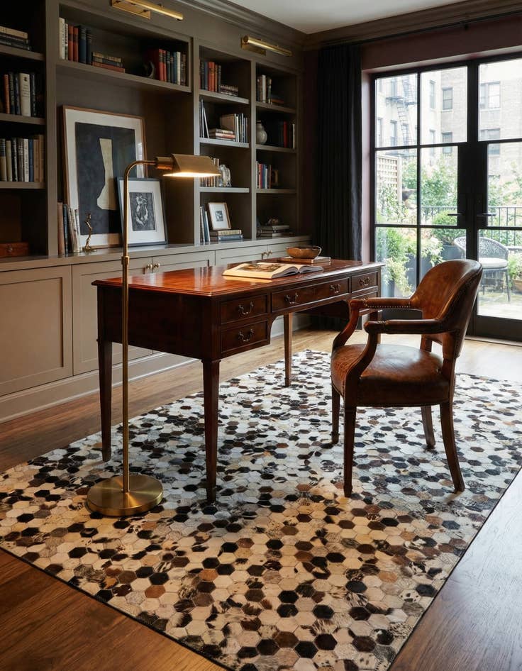 Detail image of  5' x 8' 1 Cowhide Leather Rug