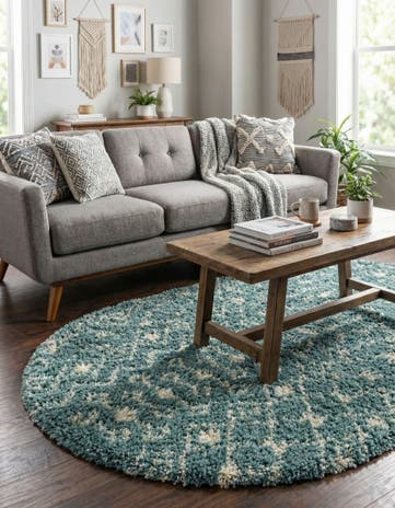 5' 3 x 8' Moroccan Trellis Shag Oval Rug