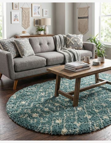 5' 3 x 8' Moroccan Trellis Shag Oval Rug