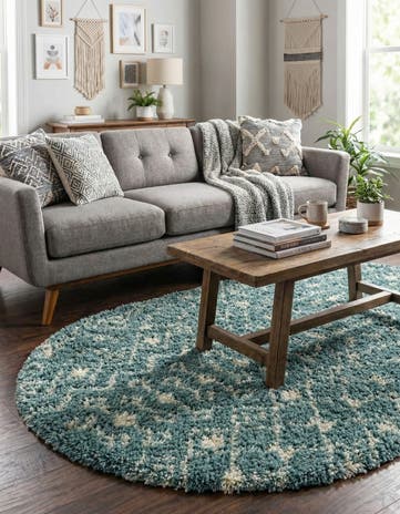 5' 3 x 8' Moroccan Trellis Shag Oval Rug