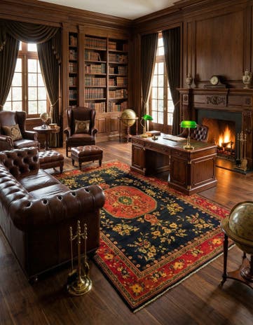 6' 1 x 9' 5 Hand Knotted Ghom Persian Wool Rug