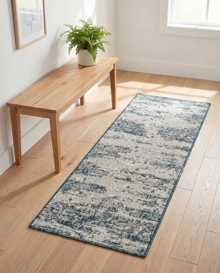 Detail image of 2' x 5' Easy-Clean Modern Indoor / Outdoor Runner Rug