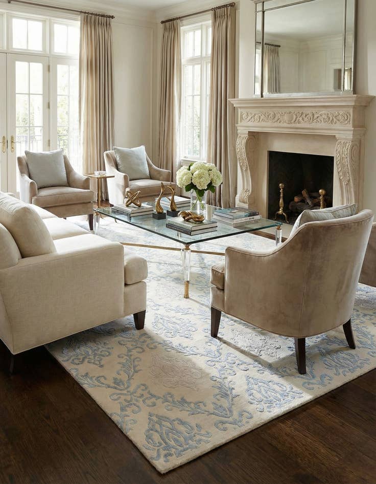 Detail image of  6' 7 x 9' 9  Hand Knotted Darya Wool Rug