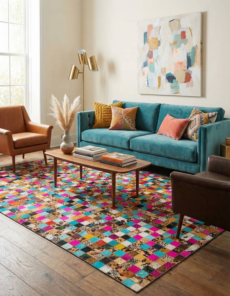 Detail image of  5' x 8' Cowhide Leather Rug