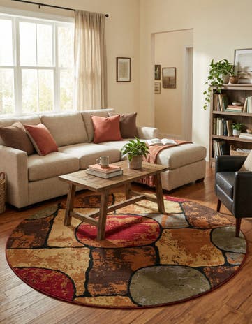 7' x 7' Cafe Round Rug