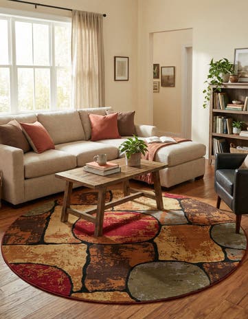 7' x 7' Cafe Round Rug