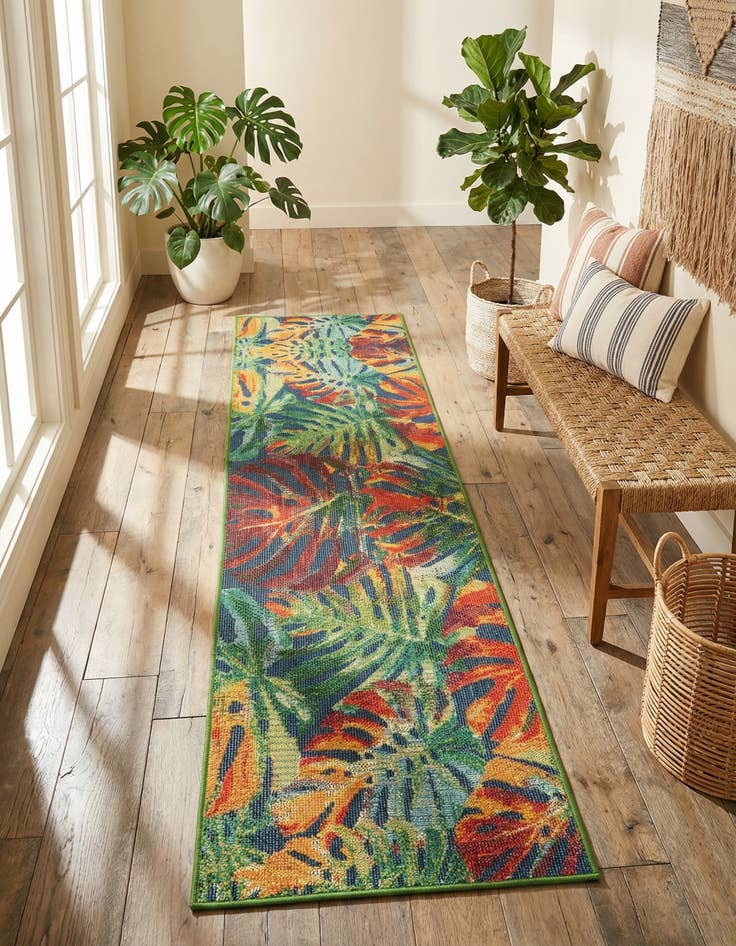 Detail image of 2' 7 x 10'  Washable Baja Indoor / Outdoor Runner Rug