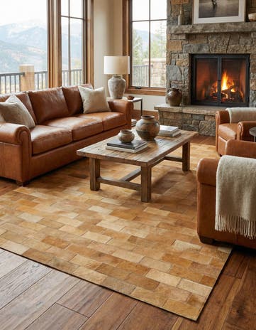 5' 2 x 8' 1 Cowhide - Patchwork Rug