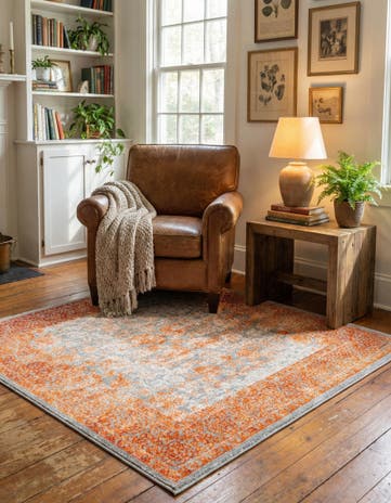 Terracotta New Vintage Square Rug