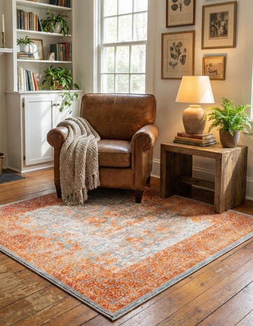 Terracotta New Vintage Square Rug
