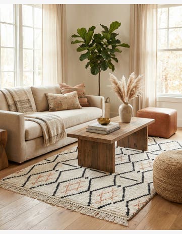 3' 2 x 5' 3 Hand Knotted Moroccan Wool Rug