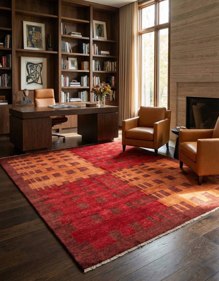 Detail image of 8' 2 x 9' 8 Modern Wool Rug