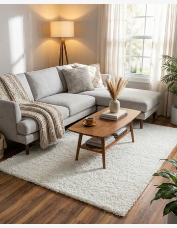 6' x 9' Solid Shag Rug