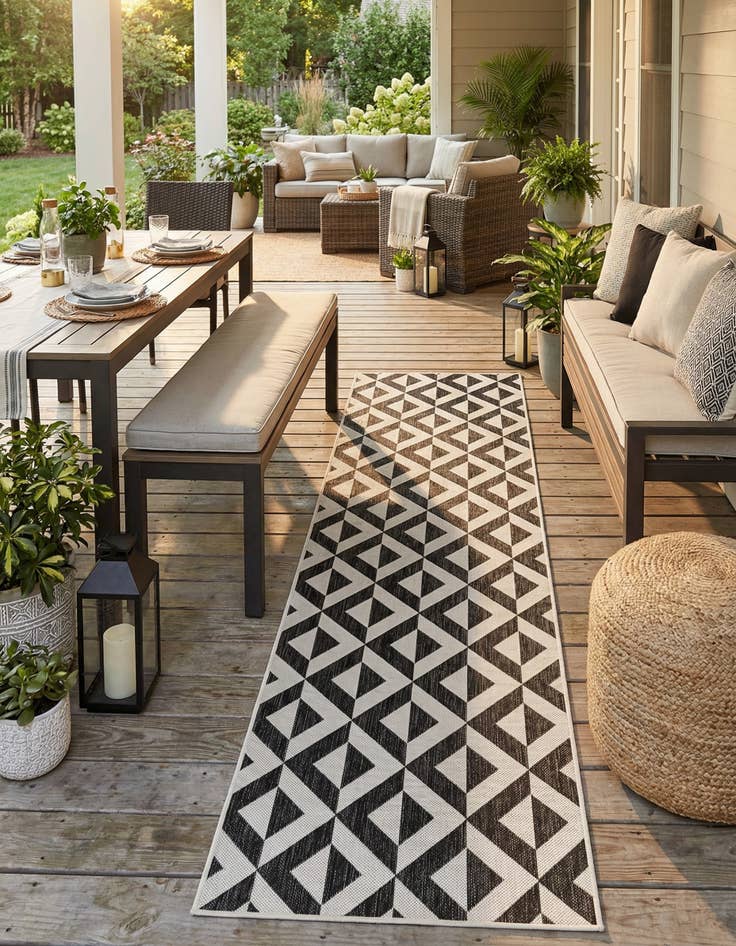 Detail image of 2' 7 x 10' Easy-Clean Jill Zarin Napa Indoor / Outdoor Runner Rug