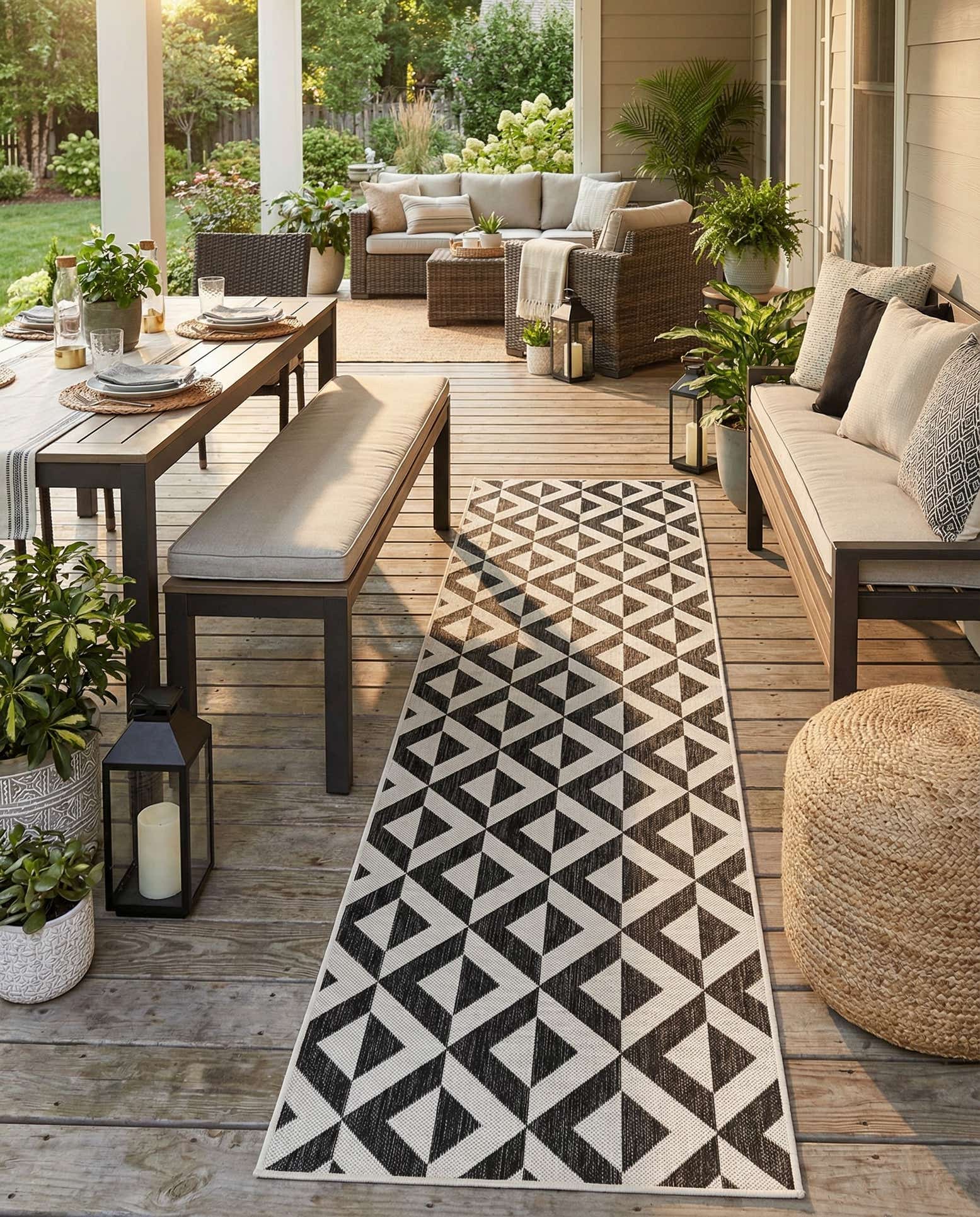 2' 7 x 10' Easy-Clean Jill Zarin Napa Indoor / Outdoor Runner Rug