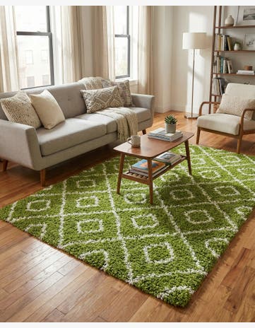 4' x 6' Trellis Shag Rug
