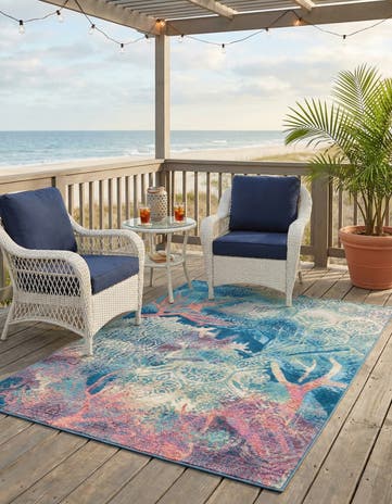 4' x 6' Easy-Clean Coastal Indoor / Outdoor Rug