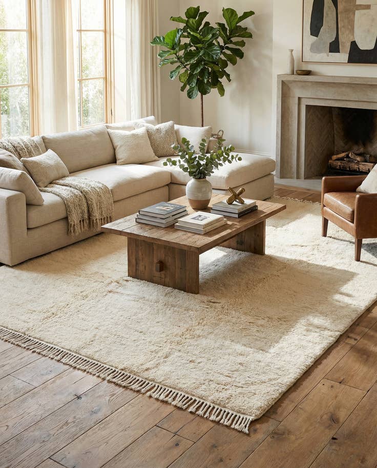 Detail image of 8' 1 x 11' 5 Hand Knotted Moroccan Wool Rug