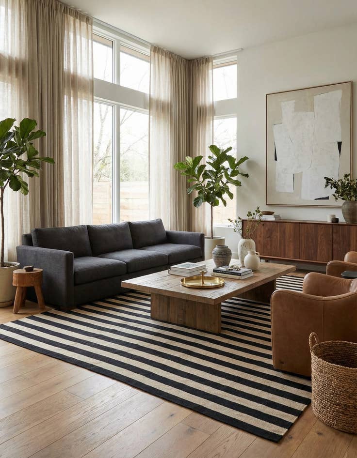 Detail image of 5' 7 x 7' 9  Hand Woven Kilim Modern Wool Rug