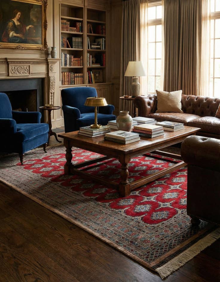 Detail image of 8' 5 x 11' Hand Knotted Bokhara Oriental Wool Rug