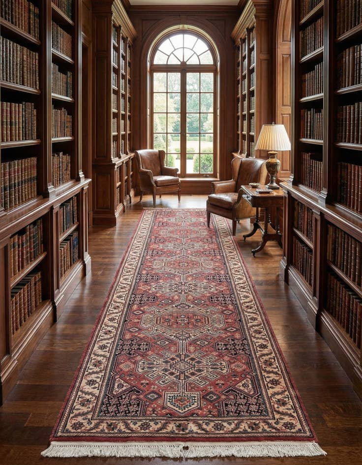 Detail image of 3' x 10'  Hand Knotted Shirvan Oriental Wool Runner Rug