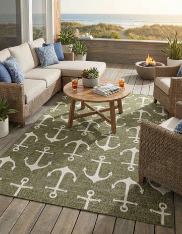 7' x 10' Easy-Clean Coastal Indoor / Outdoor Rug