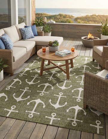 7' x 10' Easy-Clean Coastal Indoor / Outdoor Rug