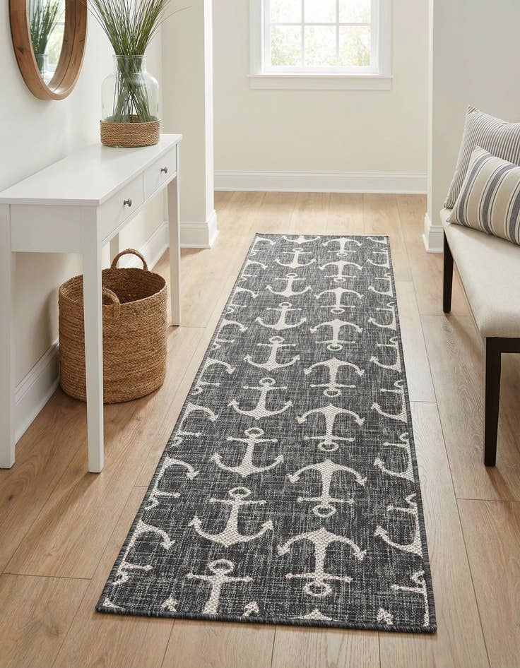 Detail image of 2' x 8'  Washable Coastal Indoor / Outdoor Runner Rug
