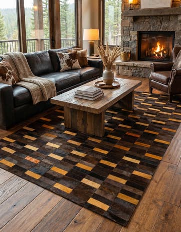 5' x 7' 10 Cowhide - Patchwork Rug