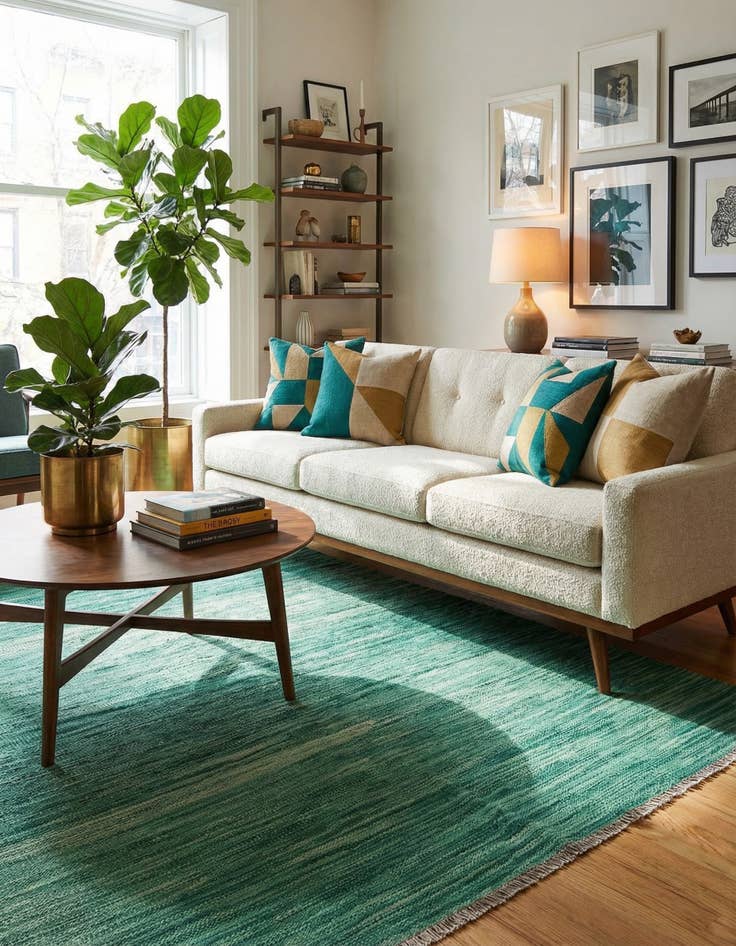 Detail image of 4' 1 x 6' 1  Hand Woven Kilim Modern Wool Rug